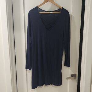 Old Navy Deep Blue Long Sleeve V-Neck Top